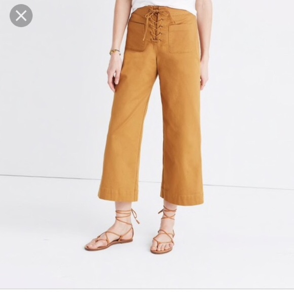 Madewell lace up cropped pants